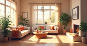 sala de estar com piso laminado